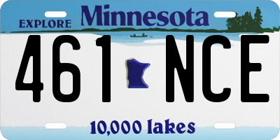 MN license plate 461NCE