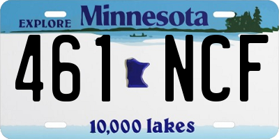 MN license plate 461NCF