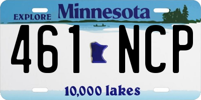 MN license plate 461NCP