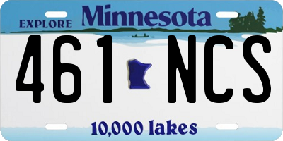 MN license plate 461NCS