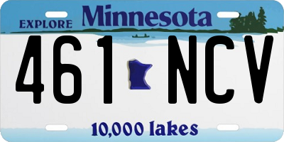 MN license plate 461NCV