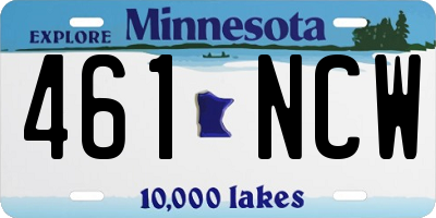 MN license plate 461NCW