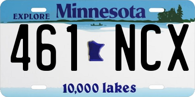 MN license plate 461NCX