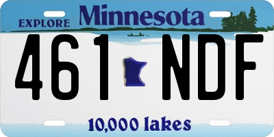 MN license plate 461NDF