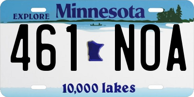 MN license plate 461NOA