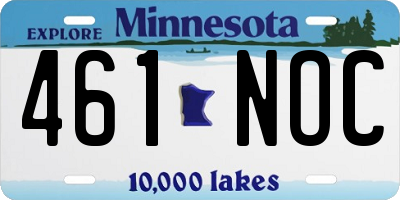 MN license plate 461NOC