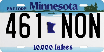 MN license plate 461NON