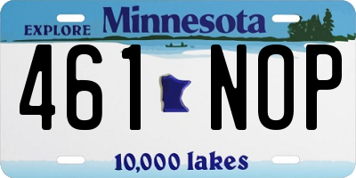 MN license plate 461NOP