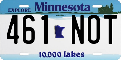 MN license plate 461NOT