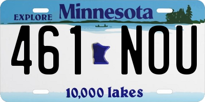 MN license plate 461NOU