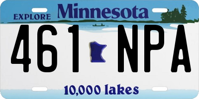 MN license plate 461NPA