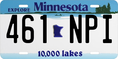 MN license plate 461NPI