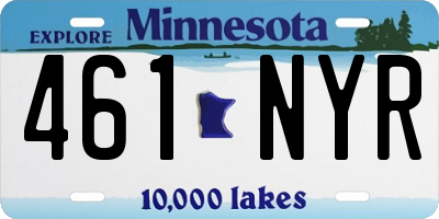 MN license plate 461NYR