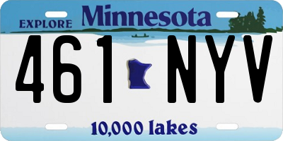 MN license plate 461NYV