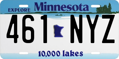 MN license plate 461NYZ