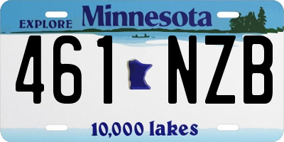 MN license plate 461NZB