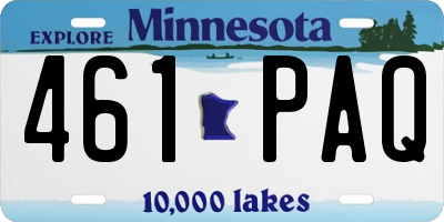 MN license plate 461PAQ