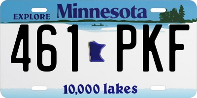 MN license plate 461PKF