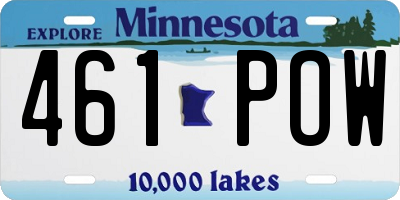 MN license plate 461POW