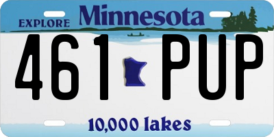 MN license plate 461PUP