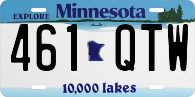 MN license plate 461QTW
