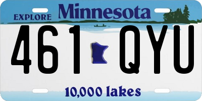 MN license plate 461QYU