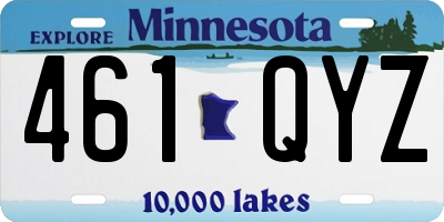 MN license plate 461QYZ