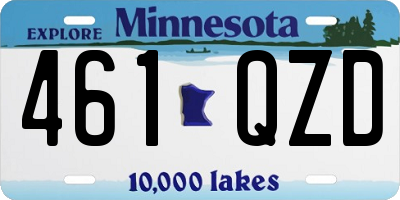 MN license plate 461QZD
