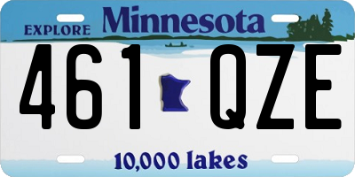 MN license plate 461QZE