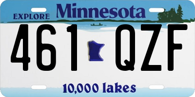 MN license plate 461QZF