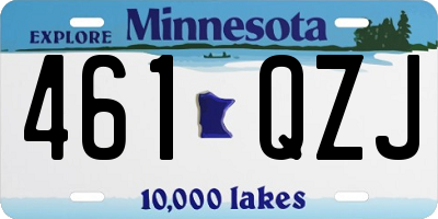 MN license plate 461QZJ