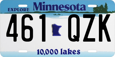 MN license plate 461QZK