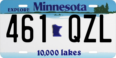 MN license plate 461QZL