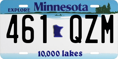 MN license plate 461QZM