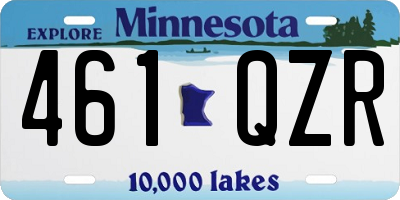 MN license plate 461QZR
