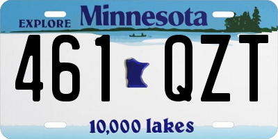 MN license plate 461QZT