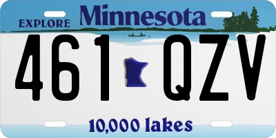 MN license plate 461QZV