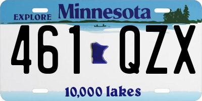 MN license plate 461QZX