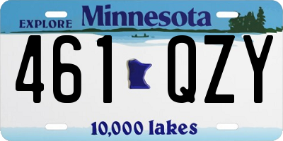 MN license plate 461QZY