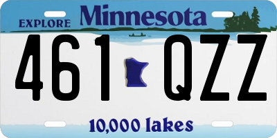 MN license plate 461QZZ