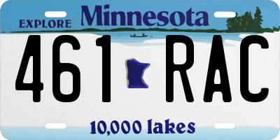 MN license plate 461RAC