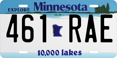 MN license plate 461RAE
