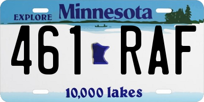 MN license plate 461RAF