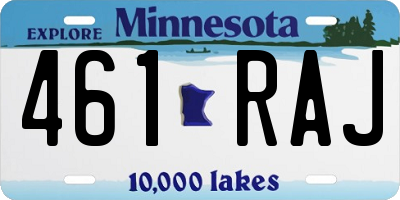 MN license plate 461RAJ