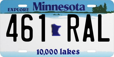 MN license plate 461RAL