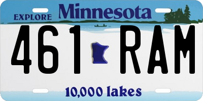 MN license plate 461RAM