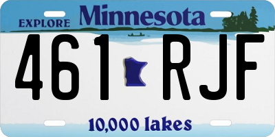 MN license plate 461RJF