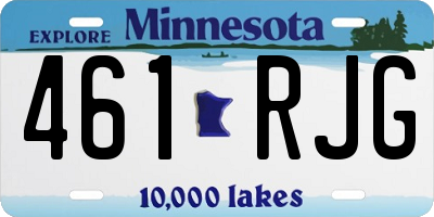 MN license plate 461RJG