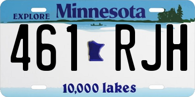 MN license plate 461RJH