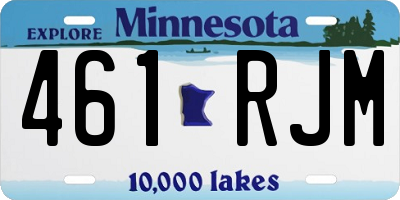 MN license plate 461RJM